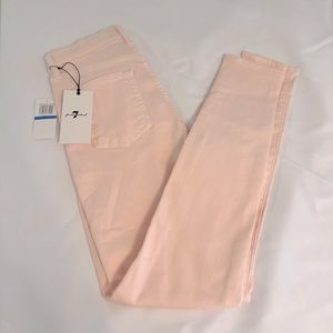 7 for All Mankind High Waste Ankle Skinny Pink Jeans
